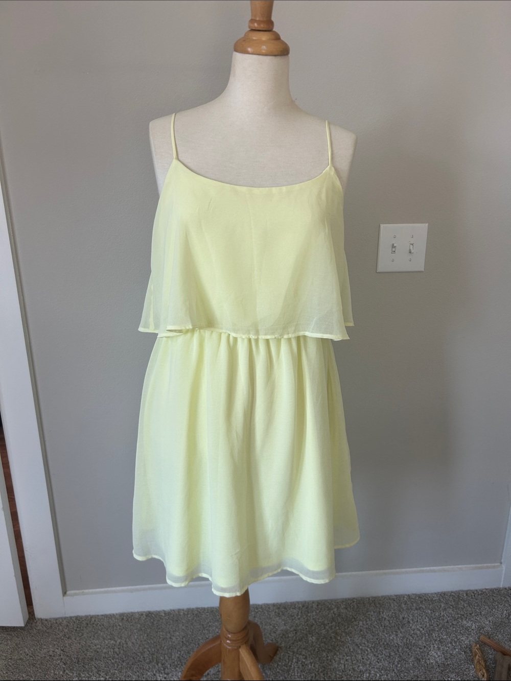 Charming Charlie Lemon Lime Chiffon Dress